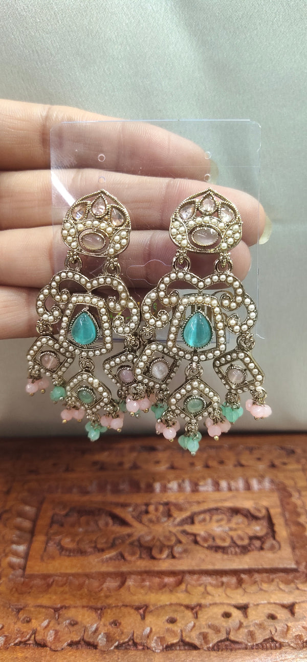 Kundan pearl Moti Earring