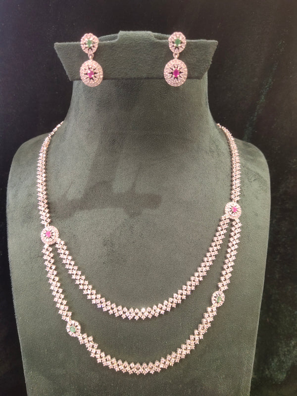 Delicate Long AD Necklace Layer...