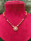 Short Length New Design Stone Mangalsutra Artificial Imitation Mangalsutra With Black Breads With Stone And moti pearl