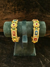 Gold polish Kundan Mina kari Style 2 pic Bangles Size 2.4
