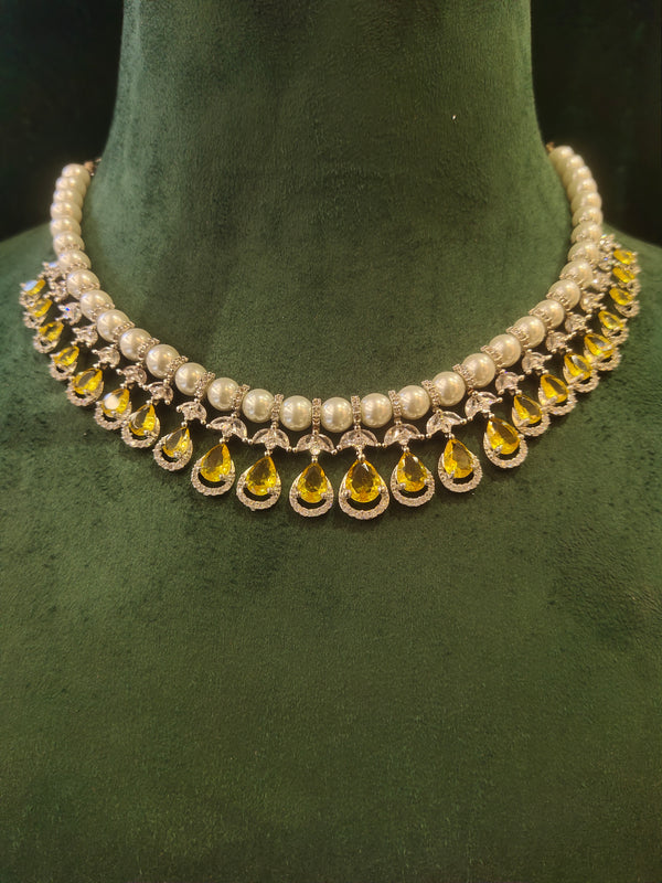 Stone Moti Pearl Necklace