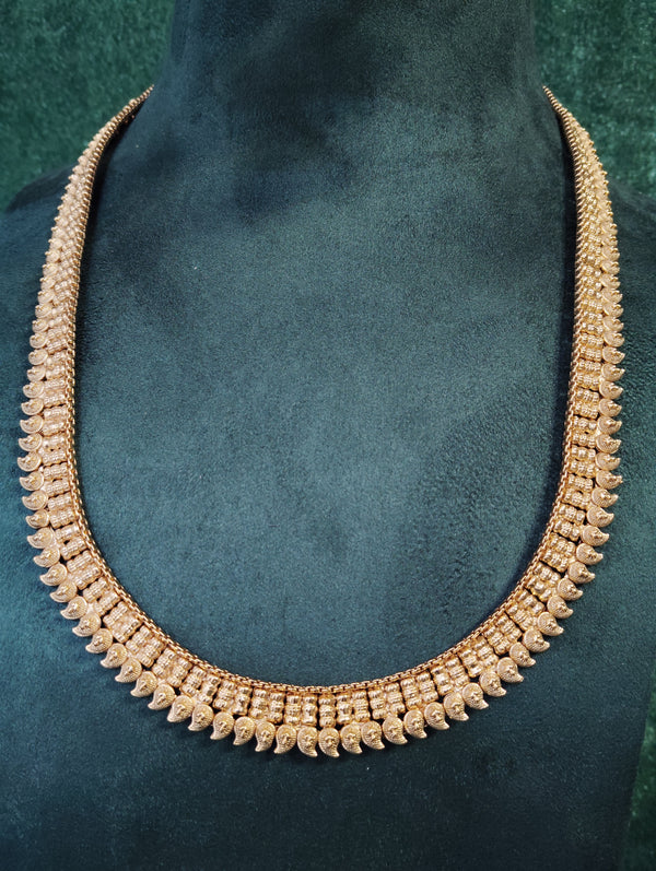 Long Plain Gold plated Necklace Traditional.