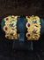 Gold polish Rajwadi Style 2 pic Bangles Size 2.4 with red kundan stone Stone