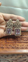 White Kundan stone Earring