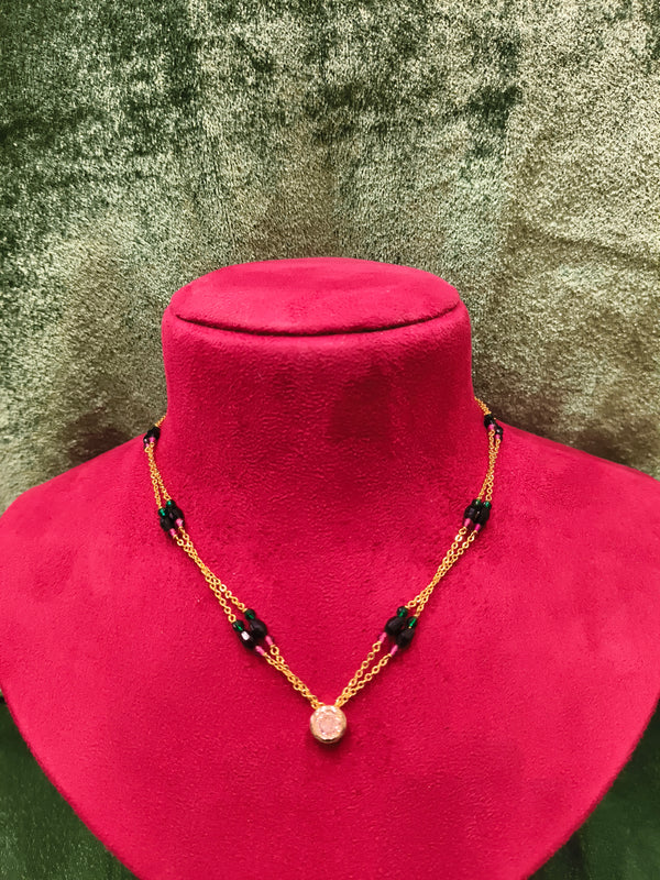 Short length mangalsutra, Imitation artificial short mangalsutra, Black beads mangalsutra, Stone Mangalsutra