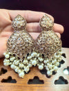 Stone Earring With Pearl Moti