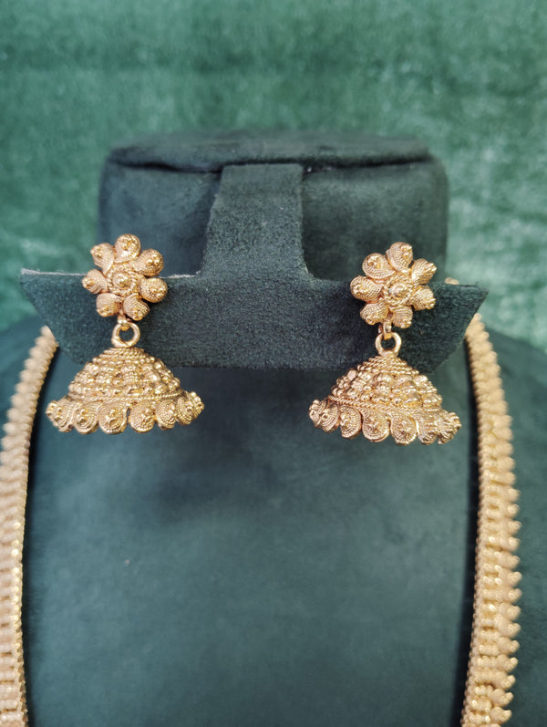 Long Plain Gold plated Necklace Traditional.