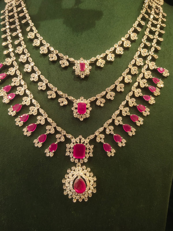 Long AD Stone Layer Necklace