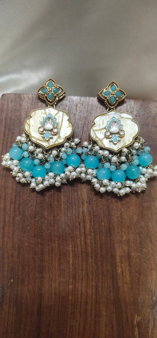 Kundan pearl Moti earring