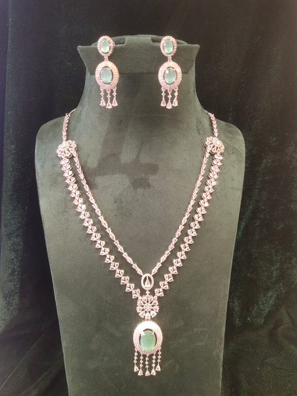 Long Layer AD Stone Necklace...
