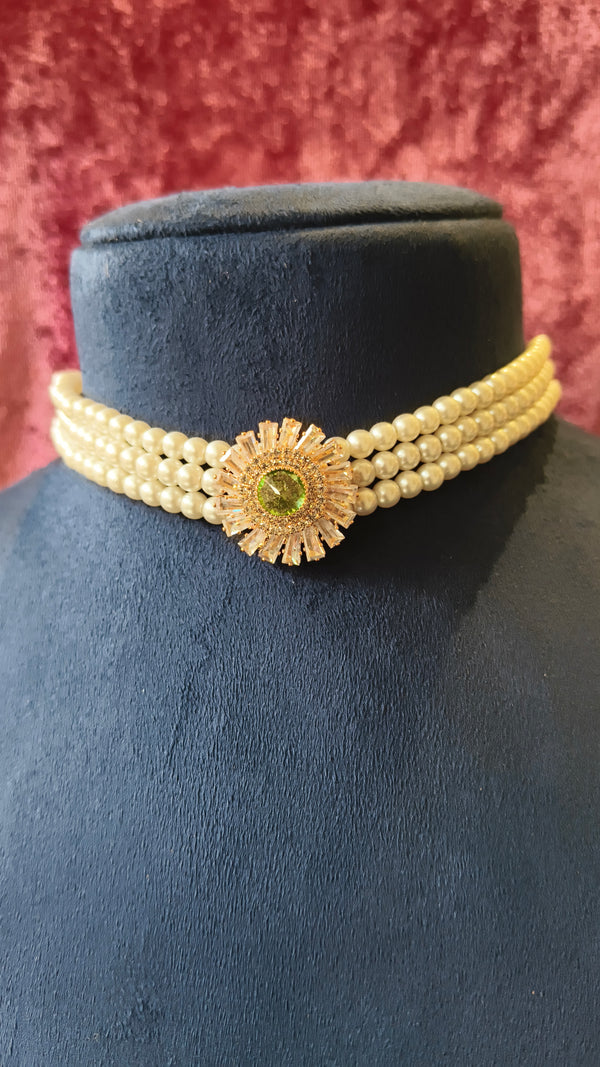 Necklace Moti Choker With Stones