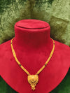 Short Gold Plated Black Beads Mangalsutra With Pendant