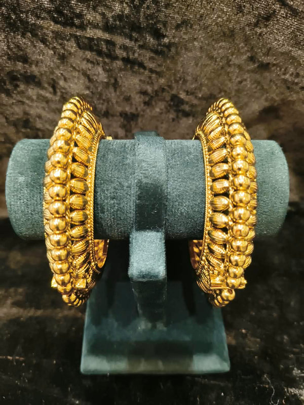 Gold plated openable 2 pic bangles size 2.2
