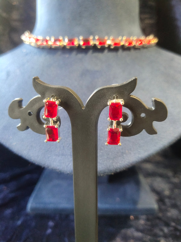 Red AD stone Necklace