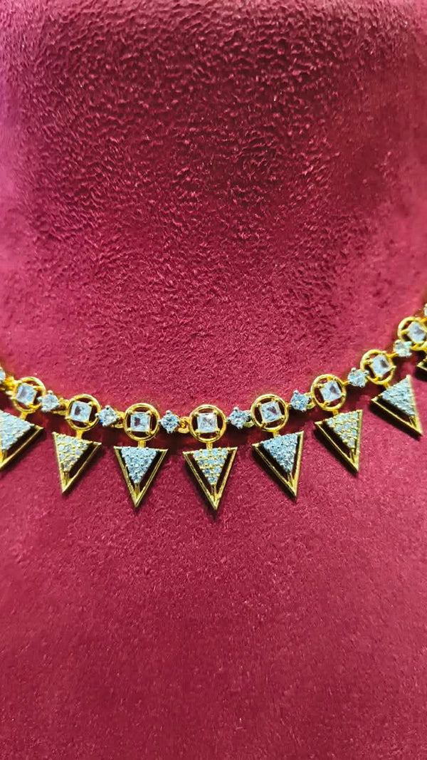 Stone Necklace Short triangles shape designs