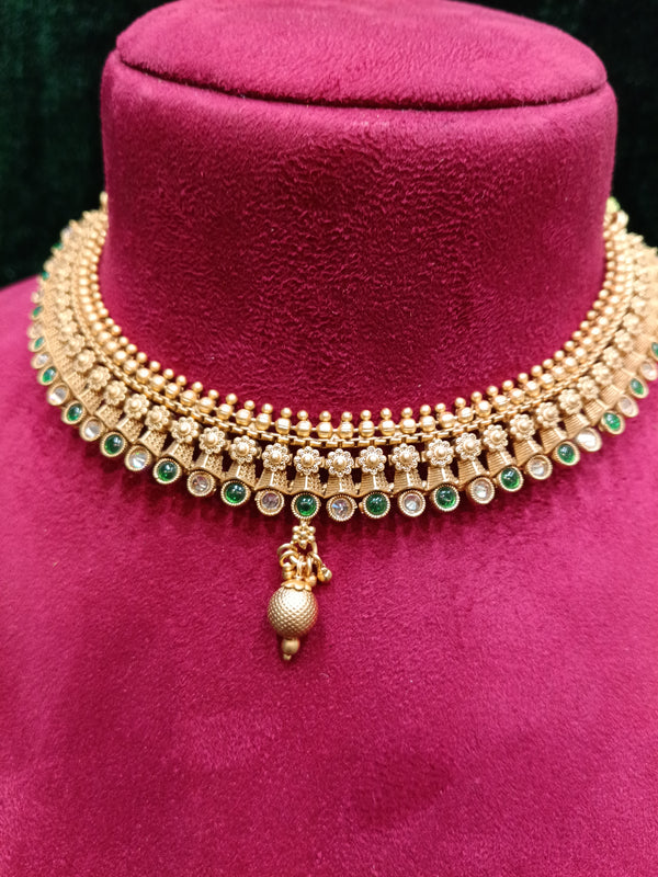 Rajvadi Stone Antique Necklace