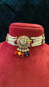 Pearl Choker with Kundan Polki