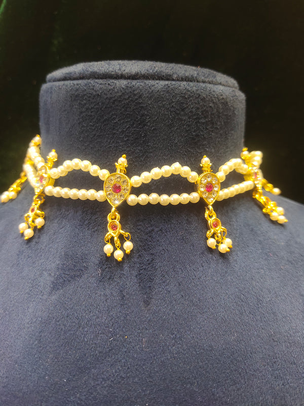 Moti Pearl Choker Necklace