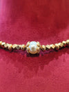 Traditional Short Necklace Choker With Golden Beads And Mot