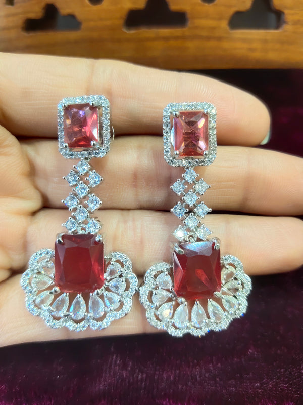 Ruby stone Earring