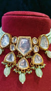 Necklace Mint Colour Choker With Kundan Polki