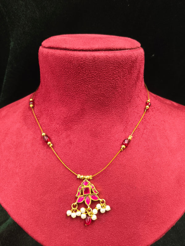 Delicate Necklace Invisible necklace with stone and moti Pearl