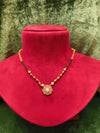 Short Length New Design Stone Mangalsutra Artificial Imitation Mangalsutra With Black Breads With Stone And moti pearl