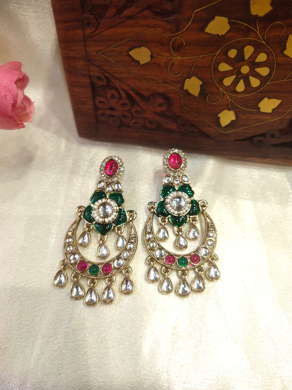 Kundan Minakari Chandbali Earring