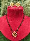 Short Length New Design Mangalsutra, Artificial imitation Short Mangalsutra with Pendant, Black breads and Moti pearl with stone.