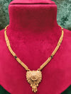 Short Gold Plated Black Beads Mangalsutra With Pendant