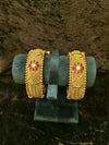 Gold plated Bangles 2 pic Brod design Openable size 2.2